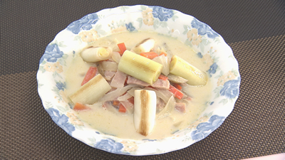 とろーり焼きネギ豆乳スープ midori260221-9